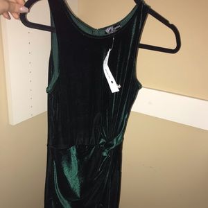 Green velvet dress